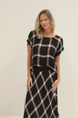 Carina Box Top Black & White Check
