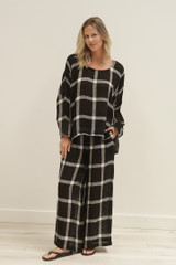 Valentina Top Black & White Check