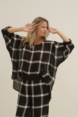 Valentina Top Black & White Check