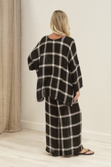 Valentina Top Black & White Check