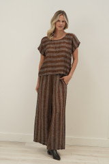 Carina Box Top Rust & White Stripe