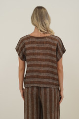 Carina Box Top Rust & White Stripe