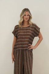 Carina Box Top Rust & White Stripe