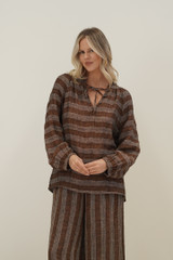 Sussana Top Rust & White Stripes