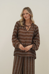 Sussana Top Rust & White Stripes