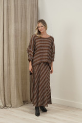 Valentina Top Rust & White Stripes