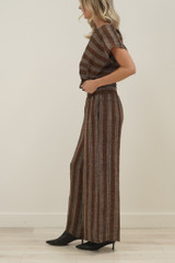 Mia Linen Pants Rust & White Check