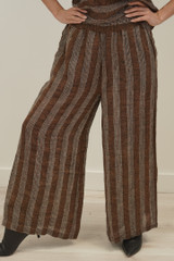 Mia Linen Pants Rust & White Check