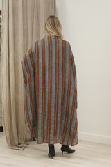 Donna Dress Grey & Rust Stripe