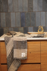 Loom Linen Hand Towel Natural & Black