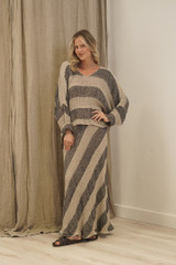 Franca Sleeve Top Natural & Black