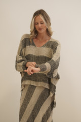 Franca Sleeve Top Natural & Black