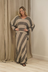 Franca Sleeve Top Natural & Black