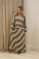 Franca Sleeve Top Natural & Black