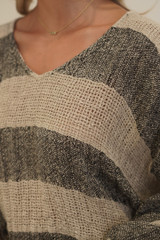 Franca Sleeve Top Natural & Black