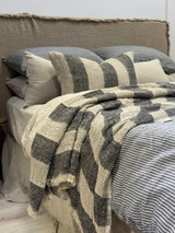 Loom Linen Throw Natural & Black 130 x 190 cm