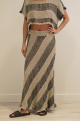 Sottana Linen Skirt Natural & Black