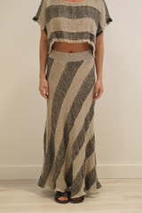 Sottana Linen Skirt Natural & Black