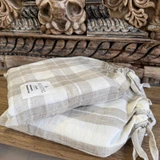 S/2 Atelier Linen Pillow Case Natural Check