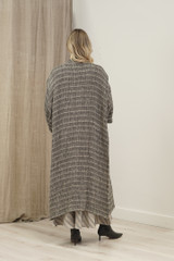 Pippa Duster Coat Black & Natural Spaced