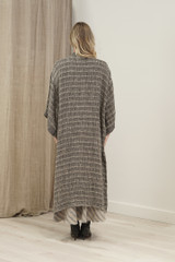 Pippa Duster Coat Black & Natural Spaced