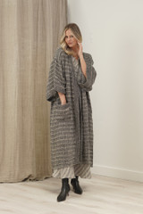 Pippa Duster Coat Black & Natural Spaced