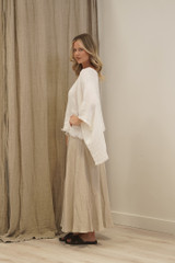 Alice Fringed Poncho Top White