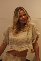 Antonella Crop Top Natural & White Ombre