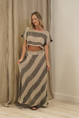 Antonella Crop Top Natural & Black