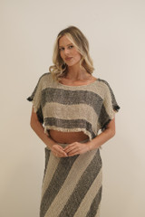 Antonella Crop Top Natural & Black