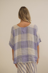 Barbara Top Heather Blue Check