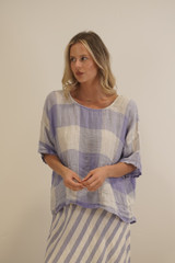 Barbara Top Heather Blue Check
