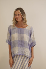 Barbara Top Heather Blue Check