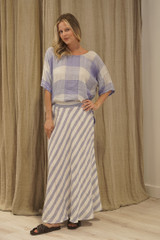 Barbara Top Heather Blue Check