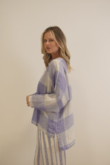 Valentina Top Heather Blue Check