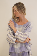 Stella Top Heather Blue Check/Combo
