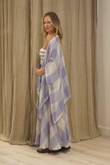 Carmen Cardigan Heather Blue Check