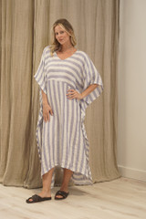 Erika Oversized Kaftan Heather Blue Combo