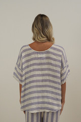 Barbara Top Heather Blue Combo