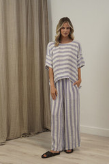 Barbara Top Heather Blue Combo