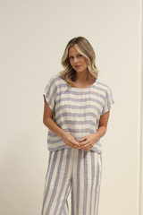 Carina Box Top Heather Blue Combo