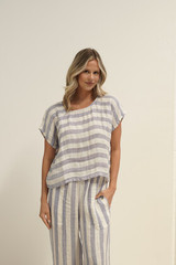 Carina Box Top Heather Blue Combo