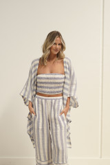 Carmen Cardigan Heather Blue Combo