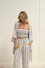 Carmen Cardigan Heather Blue Combo