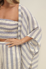 Carmen Cardigan Heather Blue Combo