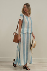 Carina Box Top Coastal Sky Stripes