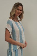 Carina Box Top Coastal Sky Stripes
