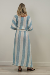 Linen Skirt Coastal Sky Stripes
