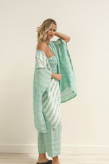 Carmen Cardigan Cascade Green Combo/Stripes