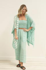 Carmen Cardigan Cascade Green Combo/Stripes